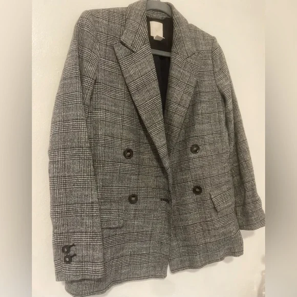 H&M Jackets Coats Hm Double Breasted Blazer In Gray Size